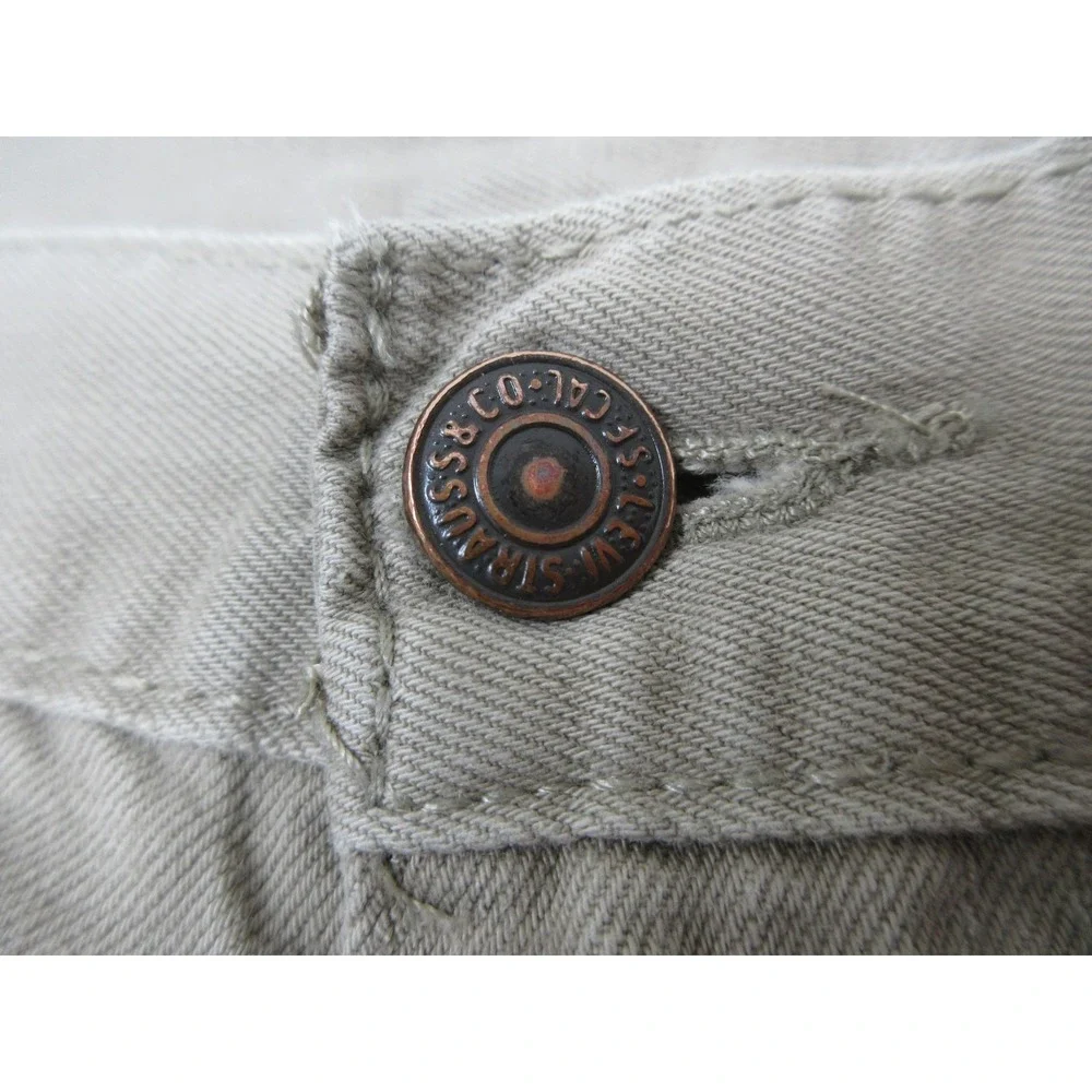 Levis 505 Jeans Mens 36x30 Beige‎ Straight Leg Denim Y2K Workwear (Tag 38x32)